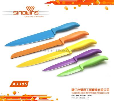 China Viable Unique Design Best Style Colorful Kitchen Knife Set for sale