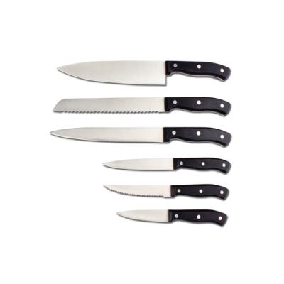 China Viable Full Flavor 6pcs Stainless Steel Satin Blade Multipurpose Kitchen Knife Set for sale