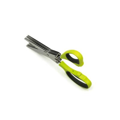 China New Design Shear 5 Layers Herb Scissors With Rubber Handle Stainless Steel Blades Kitchen Shears for sale