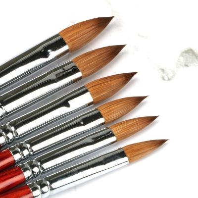 China Kolinsky Professional Acrylic NAIL Brush Pure 3D Gel Coating UV Nail Art Brushes for sale