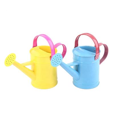 China Garden Sprinkler Plants Fahion New Design 1L Garden Metal Sprinkler Can With Color Handle Kids Watering Pot for sale