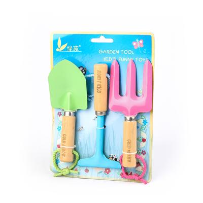 China GA10107 eco-friendly wholesale price 3pcs kids garden equipment tool kit shovel rake fork tools for sale