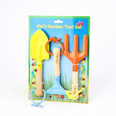 China Wholesale Professional Garden Rake Shovel Fork DIY Tool Kit Children 3pcs Garden Toys Or Sand Toys GA10106 for sale