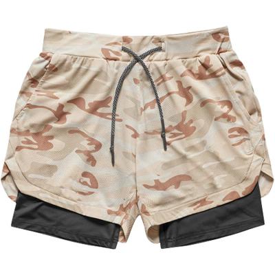 China 2021 Camouflage QUICK DRY Running Pants Men 2 in 1 Gym Double Decker Quick Dry Sport Shorts Jogging Fitness Workout Shorts Men Sports Short Pants for sale