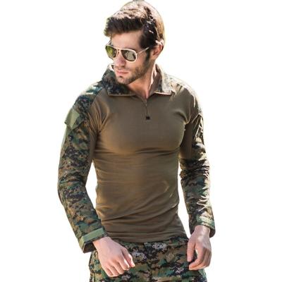 China Hunt Clothing Men's Camouflage T-shirts Airsoft Paintball Long Sleeve Tops Army Combat Tactical T-Shirt QUICK DRY Camouflage Military T Shirt for sale