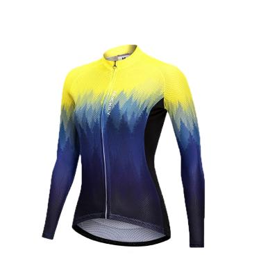 China Nuckily Breathable Women Cycling Team Bike Pro Jersey Cycling Tank Top Set Long Sleeve Ciclismo Ropa Sportswear Apparel Gradient Color for sale