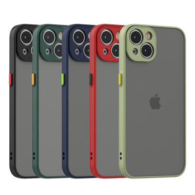 China Factory Price Shockproof Smoke Frosted Colorful Matte Hard Protective Mobile Phone Button Cell Phone Cover For iPhone 13 Mini Pro Max for sale