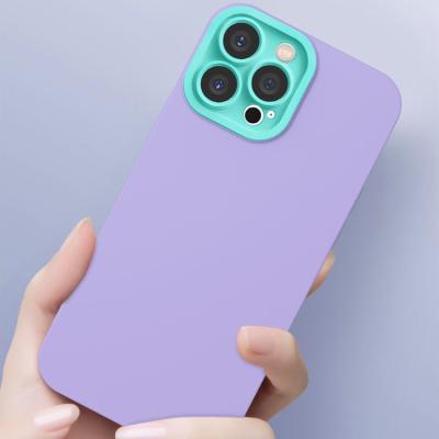 China Fanshion Color Silicone Phone Case With Camera Lens Texture Full Body Baby Skin Cell Phone Case Protective Cover For iPhone 13 pro 12 11 max for sale