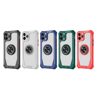 China New Kickstand Translucent Fanshion Phone Case For iPhone 13 Mini Pro Max Shockproof Car Magnetic Holder Mobile Phone Case For iPhone 12 for sale