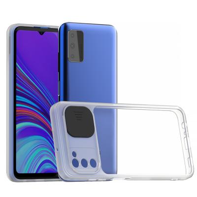 China Luxury Full Lens Slide Window Transparent Shell Texture Shockproof Soft Cell Phone Case For Samsung Galaxy A03S A22 A82 for sale