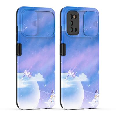 China 2021 Newest Colorful Anti-fall Slide Lens Window Silicone 2 in 1 TPU PC Phone Case For Samsung A02S A02 A03S A22 4G for sale