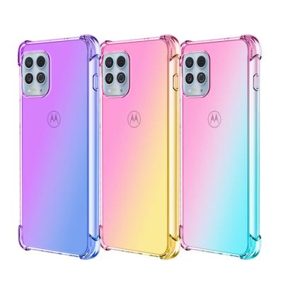 China Slim Perfect Fit For Motorola Moto G100 Edge S Gradient Case Transparent Airbag Corners Shockproof Phone Cover Case For Moto G60 G Stylus E Power for sale