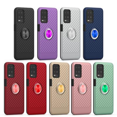 China Ring Kickstand Silicone Metal Material Oil Armor Phone Cover For Oppo A55 K9 pro With 360 Rotation Ring Holder Phone Case For Oppo A54 4G A94 A74 A15 for sale