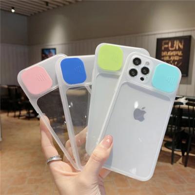 China New Design Shockproof Transparent PC TPU Back Cover Colorful Slide Phone Case For iPhone 12 pro 13 11 6 7 8 X XR XS for sale