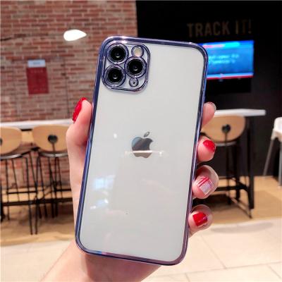 China High Quality Waterproof Clear Crystal Electroplated Soft TPU Phone Case For Samsung Fe M12 A22 A82 A72 A52 A32 S21 for sale