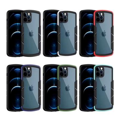 China 2021 New Design 3-in-1 Phone Accessories Shockproof Clear Acrylic Case For Samsung A52 A72 A32 A22 S21 A03s M12 for sale