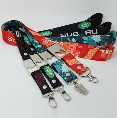 China Factory Show Wholesale High Quality Custom Polyester Bottle Opener Lanyard,Reasonable Price Lanyard With Bottle Opener for sale