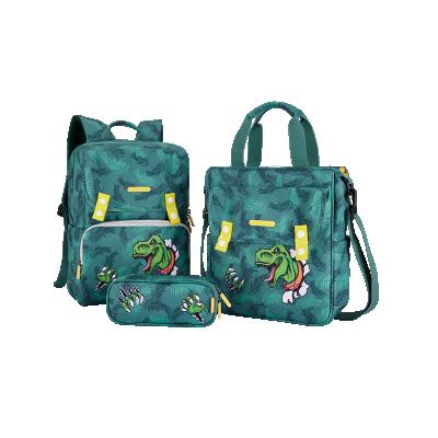 China Polyester Worthfind Boys Kids Dinosaur Backpack School Bag Student Bags Children Backpack Set Custom Schoolbags for sale