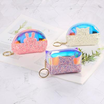 China Fashoion PVC Jelly Wallet Transparent Clear Coin Clip With Zipper Kids Purses 2021 for sale