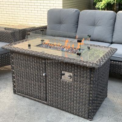 China Contemporary outdoor funiture / gas firepit / fire pit table / wicker garden furniture for sale