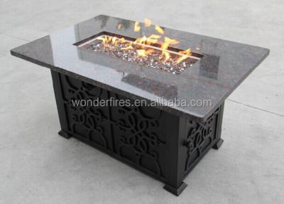 China Stocked outdoor firepit table in granite table top and aluminum base, chat table for sale