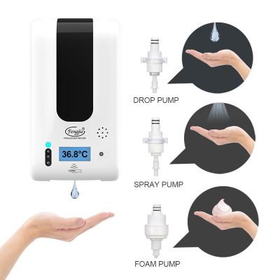 China Wall Mounted Soap Dispenser Foam Soap Dispenser Large Capacity Sanitizer Dispenser Thermometer Hand Automatic Foam Dispenser for sale