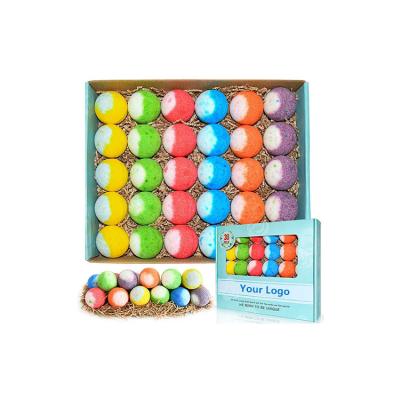 China OEM Daily 70g Mini Bath Fizzers Ball Colorful For Family Traveling 12 Pcs Bath Fizzers In Packets for sale