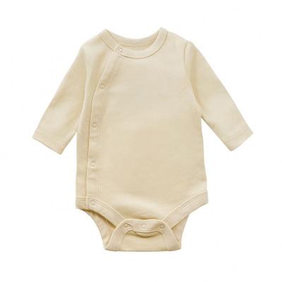 China Onesie 100% Viable Newborn Cotton Baby Jumpsuit Button Organic Ribbed Organic Ribbed Jumpsuit Baby Onesie for sale