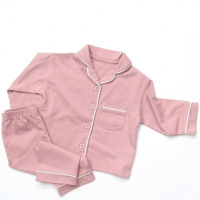 China Breathable Children Plain Pajamas Cotton Kids Sleepwear OEM Kids Pajamas Set for sale