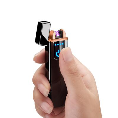 China Mini Strip Touch Double Arc Rechargeable Electronic Cigarette Lighter USB Vintage Electronic Cigarette Lighter for sale