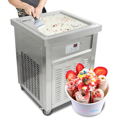 China Snack Factory Free Shipping To USA Tax Included Square Flat Ice Cream Pan Ice Cream Machines / Frying Ice Cream Roll Machine For Making Roll Ice Cream for sale