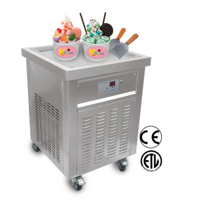 China USA TAX Snack Factory Free Shipping Included 55cm Ice Cream Machine Frying Flat Square Pan Fried Ice Cream Machine / Roll Ice Cream Machine for sale