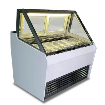 China Hot Selling Double-temperature Customizable Italy Ice Cream Freezer Straight Ice Cream Showcase / Gelato Case Display Fridge for sale