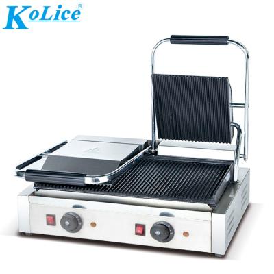 China Good Quality Double Outdoor Commercial Panini Sandwich Grill With Smooth Grill Plate / Sandwich Maker for sale