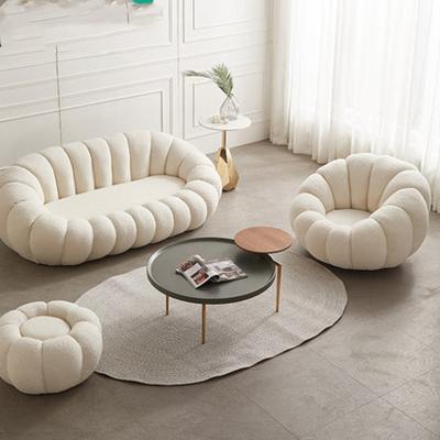 China Japanese Couch Sherpa Sofa Teddy Fur Fabric Shearling Double Seats White Lazy Sofa for sale