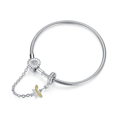 China High Quality Luxury Casual/Sporty Garden Elves Fashion Flower Bangle White Gold Plated 925 Sterling Silver Bracelet for sale