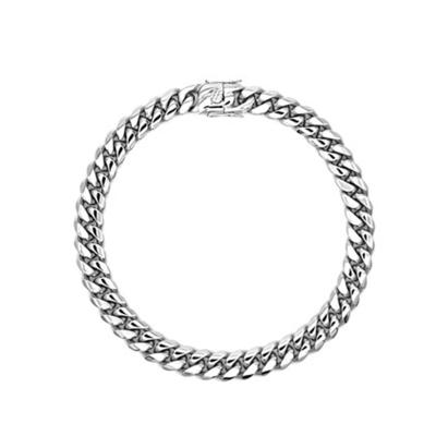 China 925 Sterling Silver Cuban Link Cuban Link Chain Bracelet Environmentally Friendly Cuban Men's Hip Hop Sliver Chain Bracelet for sale