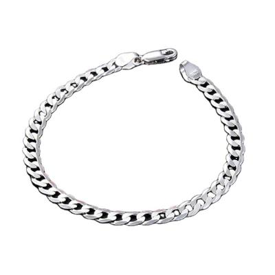 China Chunky Plain 14K Environmental Friendly Women's Necklace Hip Hop Zircon Men's 925 Sterling Silver Cuban Link Chain Bracelet for sale