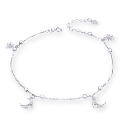 China New Style Silver Crystal The Silver Moon Anklets Designs for sale