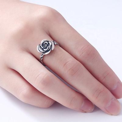 China Good Quality Wholesale Jewelry 925 Sterling Silver Rose Flower Love Ring Environmentally Friendly for sale