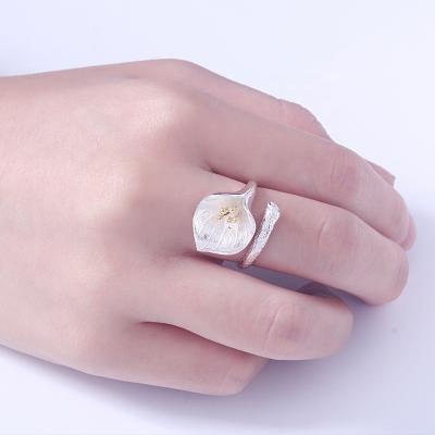 China Fashion Jewelry Wholesale Environmental Friendly Very Fine Stamen 925 Sterling Silver Wedding Rings for sale