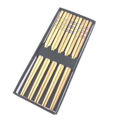 China Reusable Bamboo Chopsticks 5 Pair Viable Chopsticks Set In Dishwasher Safe Chinese Classic Style Box Chop Sticks for sale