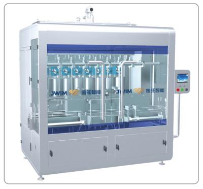 China 4 6 8 10 12 Head Linear Piston Liquid Filling Machine Automatic Jar Filling Machine 1-5L for sale