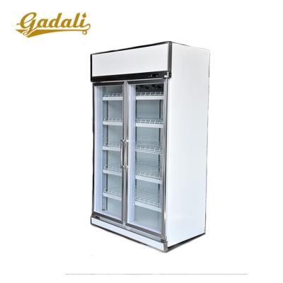 China Double-temperature Commercial 2 Glass Door Hotel Used Freezer Kitchen Refrigerator Cabinet for sale