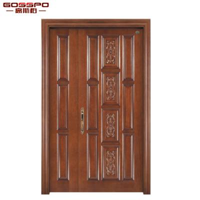 China Exterior Front Door Waterproof Design Wooden Entry Doors for sale