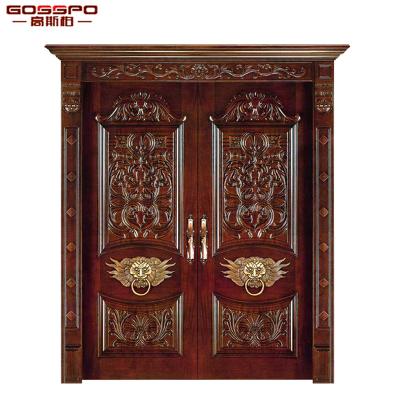 China Price Design Waterproof Luxury Hardwood Wood Carvings Doors Front Entry Door for sale