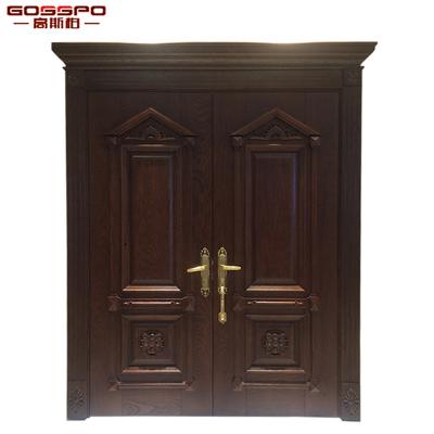 China Door Villa Main Door Waterproof Exterior Wooden Waterproof Front Entry Door for sale