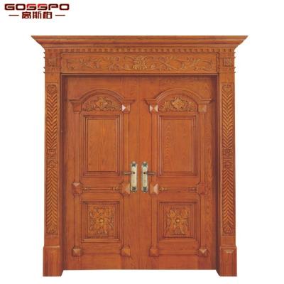 China waterproof luxury european modern solid wood doors for house front entry door for sale