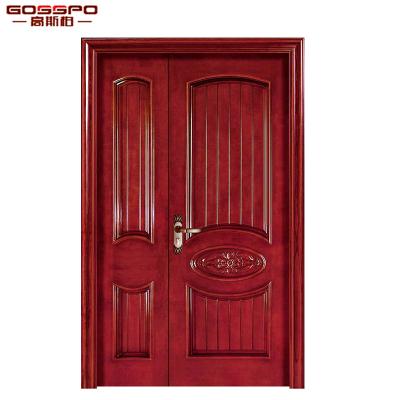 China Unique Design Wooden Main Door Waterproof Wooden Unique Design Modern Exterior Villa Door for sale