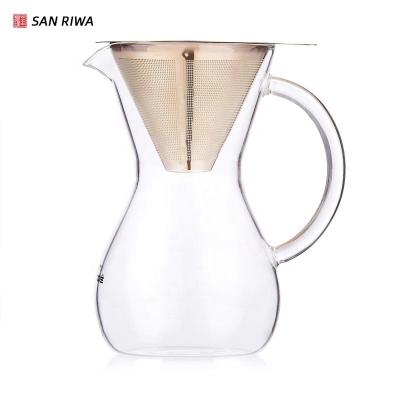 China Viable Pour Over Coffee Maker For Perfect Hand Drip Coffee Carafe By Coffee Alligator With Permanent Stainless Steel Filter for sale